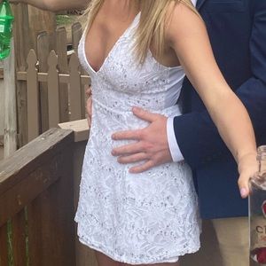 White Formal Sparkly Dress